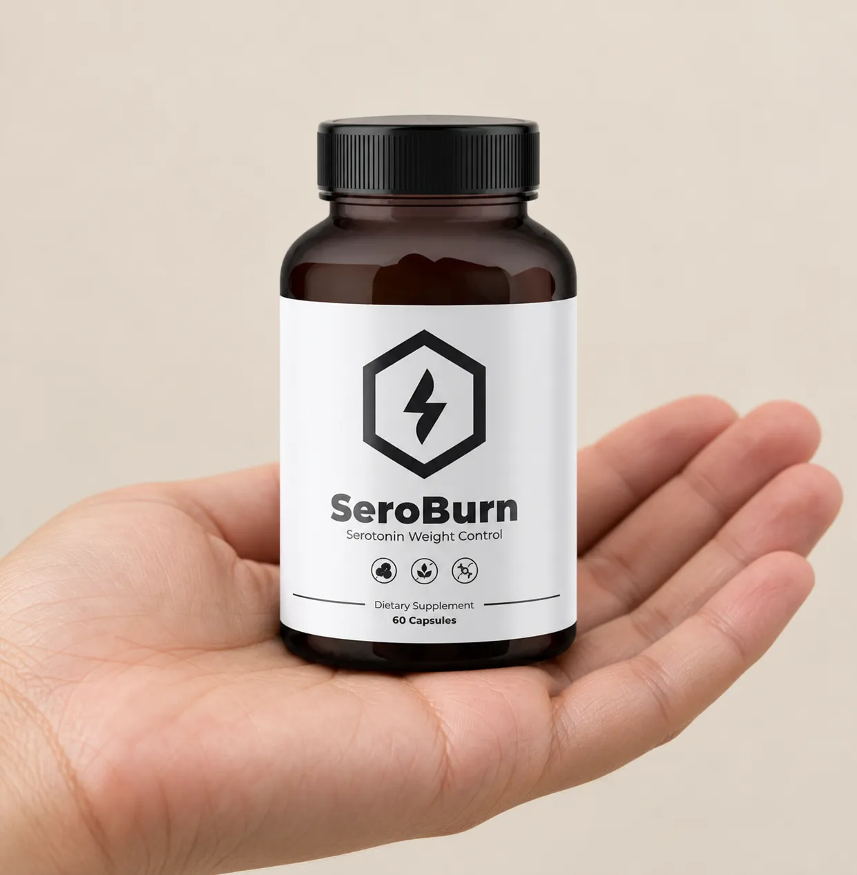 SeroBurn — the package held in a hand