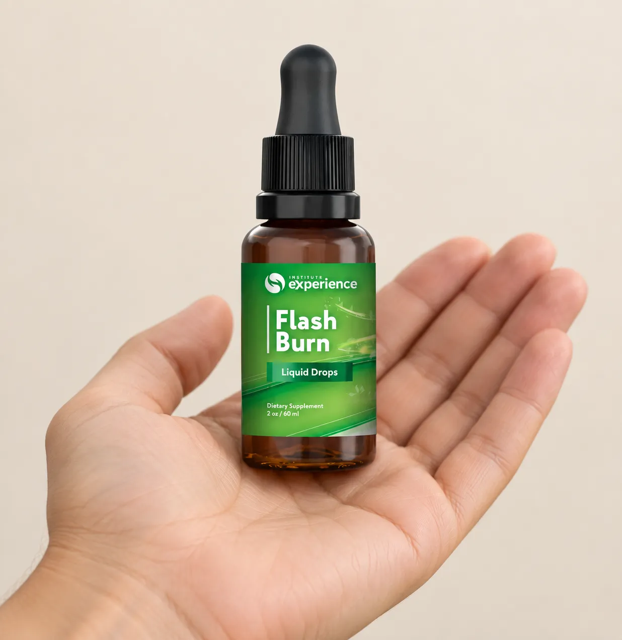 FlashBurn — the package held in a hand