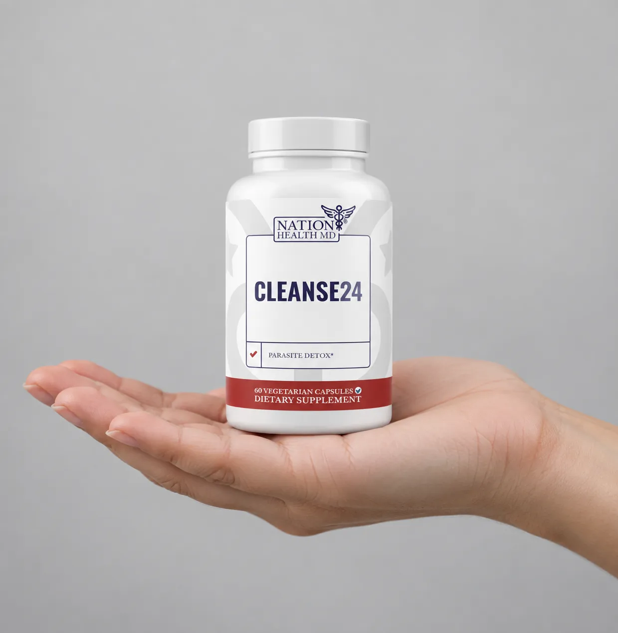 Cleanse 24 VSL — the package held in a hand