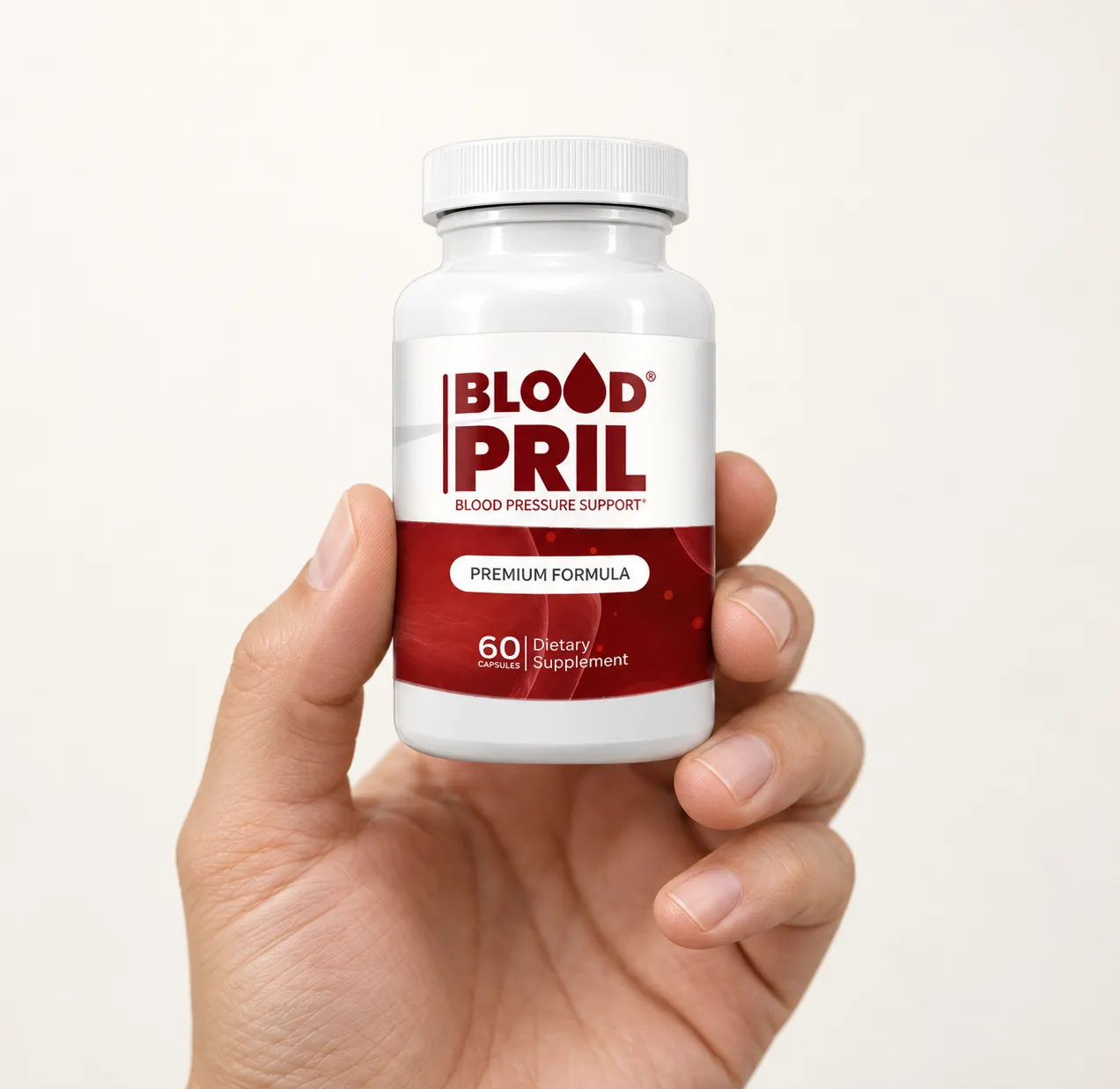 Bloodpril — the package held in a hand
