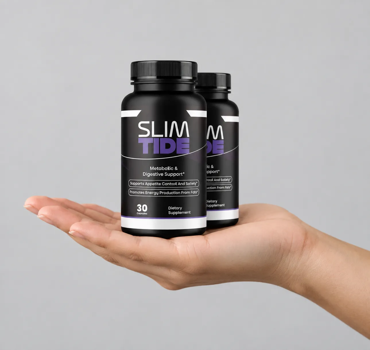 Slimtide — the package held in a hand