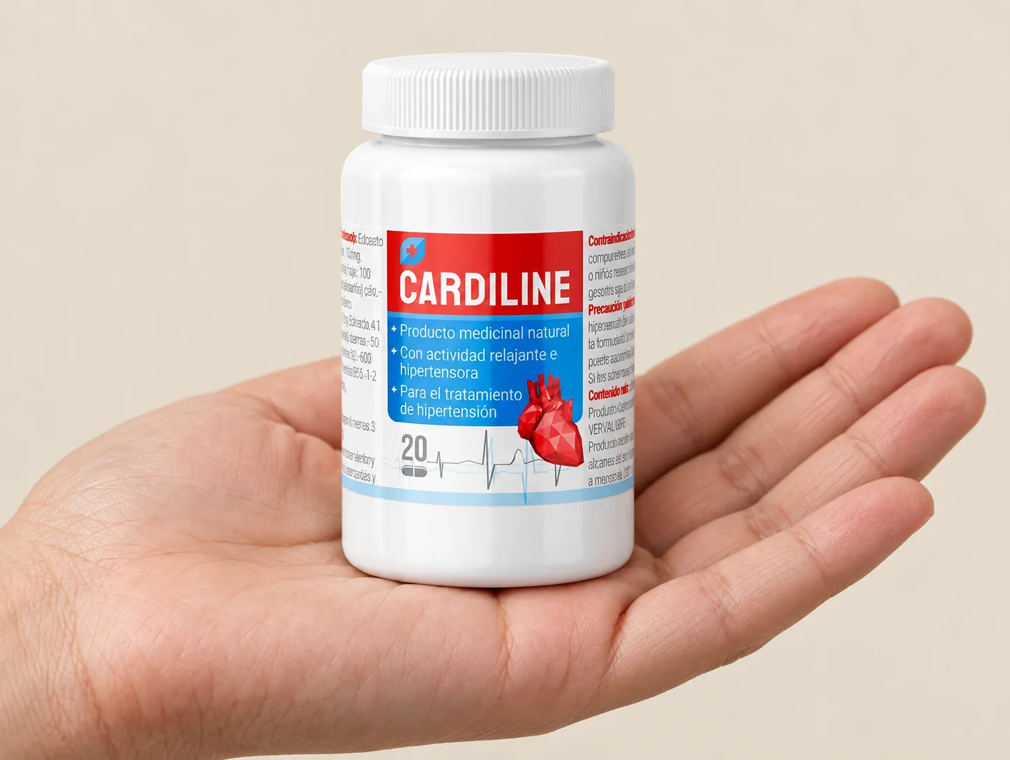 Cardiline USA — the package held in a hand